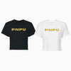 PNPU Branded Cropped Tee Army Yellow Logo