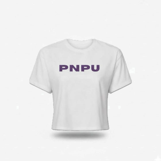PNPU Purple Text Crop Tee