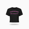 PNP University Pink Text Crop Tee