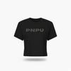 PNPU Grey Text Crop Tee