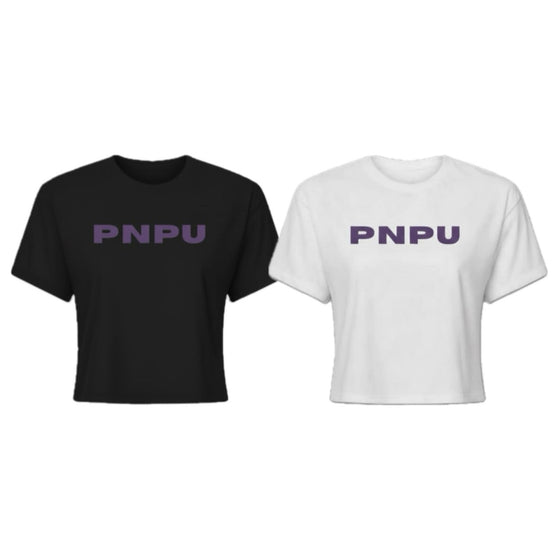 PNPU Purple Text Crop Tee