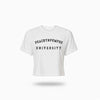 PNP University Grey Text Crop Tee