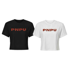  PNPU Red Text Crop Tee