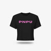 PNPU Pink Text Crop Tee
