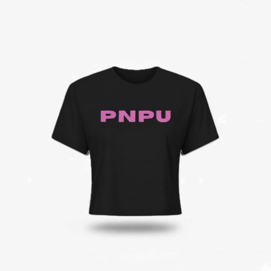 PNPU Pink Text Crop Tee