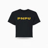 PNPU Branded Cropped Tee Army Yellow Logo