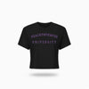 PNP University Purple Text Crop Tee
