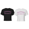 PNP University Pink Text Crop Tee