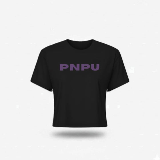 PNPU Purple Text Crop Tee