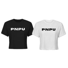  PNPU White or Black Text Crop Tee