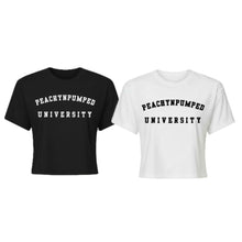  PNP University White or Black Text Crop Tee