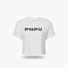 PNPU Grey Text Crop Tee