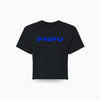 PNPU Branded Cropped Tee Blue Logo