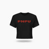 PNPU Red Text Crop Tee