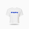 PNPU Branded Cropped Tee Blue Logo