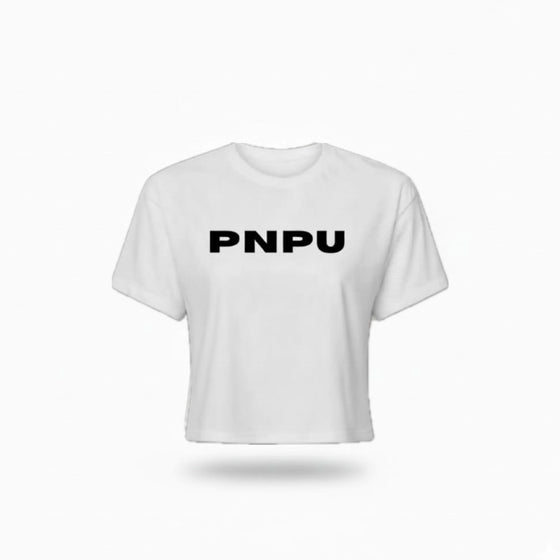 PNPU White or Black Text Crop Tee