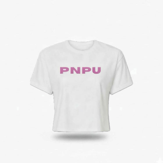 PNPU Pink Text Crop Tee