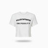 PNP University White or Black Text Crop Tee
